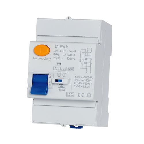 RCD - CPRLNL - Type B - 2 Pole - 3 Module